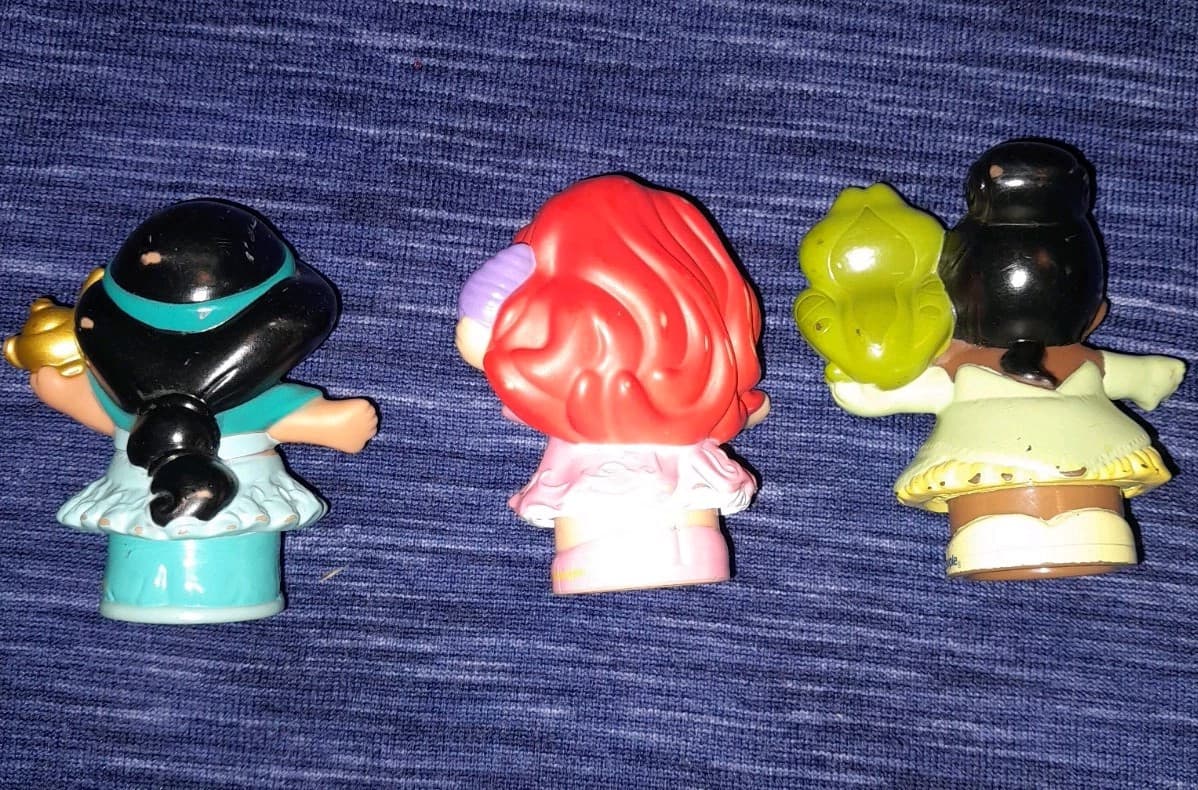 Fisher Price Little People Disney 3x PRINCESS' JASMINE LAMP ARIEL & TIANA FROG - Thumbnail 3