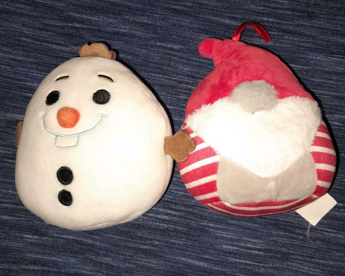 2x Squishmallow 5" Gianni Christmas Gnome & OLAF The Snowman Frozen Plush - Image 1