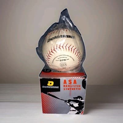 DeMarini 12″ ASA Softball A9144 White Red 375lbs Synthetic Performance Ball - Image 1