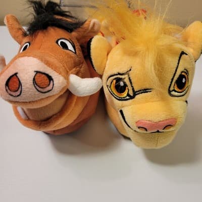 Disney Lion King Slippers Simba & Pumbaa Plush 3D Toddler Size 5/6 w/ Timon Logo - Thumbnail 7