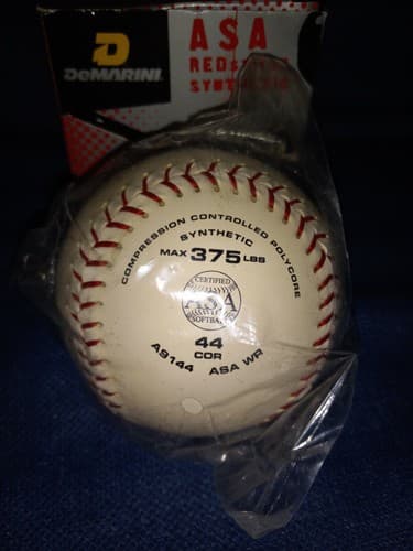 DeMarini 12″ ASA Softball A9144 White Red 375lbs Synthetic Performance Ball - Thumbnail 2