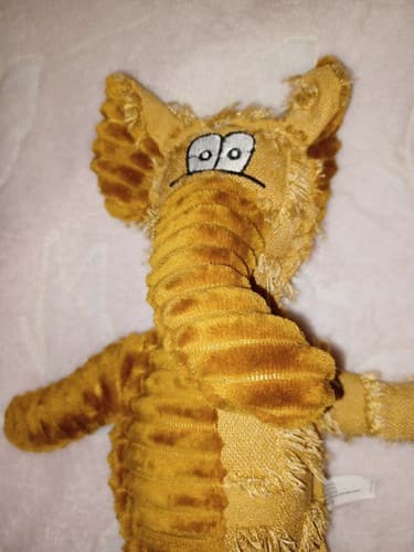 Corduroy Brown Elephant 14" Embroidered Eyes plush Pet Dog toy Squickes - Image 1