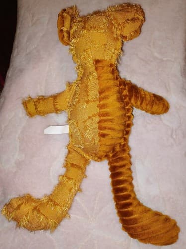 Corduroy Brown Elephant 14" Embroidered Eyes plush Pet Dog toy Squickes - Thumbnail 4