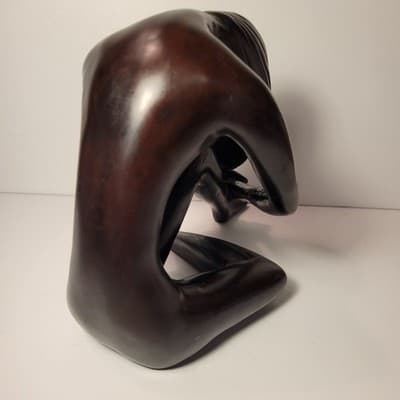 Abstract Seated Woman Sculpture Bronze Finish Polystone Resin Figurine 10 Statue - Thumbnail 7