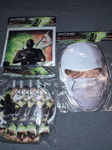 GI JOE Rise of 8 Blow-Outs 8 Loot Bags 8 Masks Birthday Party Supply 3 In Set - Image 1