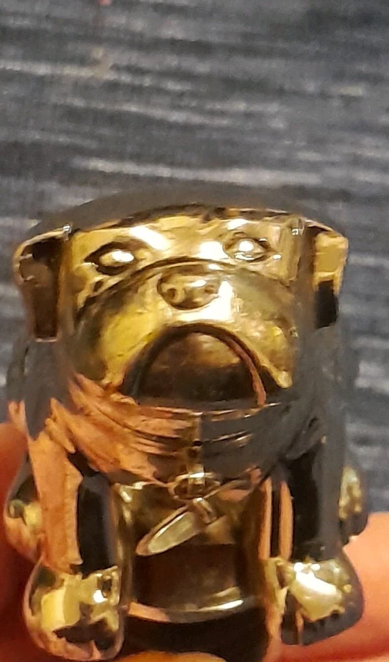 Stainless Steel Rubber BULLDOG Wine Stopper w/ Dog Tag from Pottery Barn - Image 1