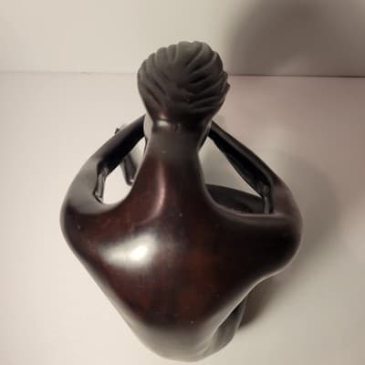 Abstract Seated Woman Sculpture Bronze Finish Polystone Resin Figurine 10 Statue - Thumbnail 9