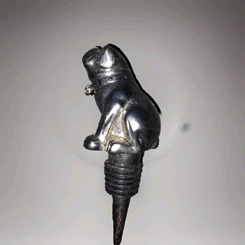 Stainless Steel Rubber BULLDOG Wine Stopper w/ Dog Tag from Pottery Barn - Thumbnail 3