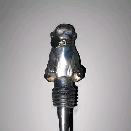 Stainless Steel Rubber BULLDOG Wine Stopper w/ Dog Tag from Pottery Barn - Thumbnail 4