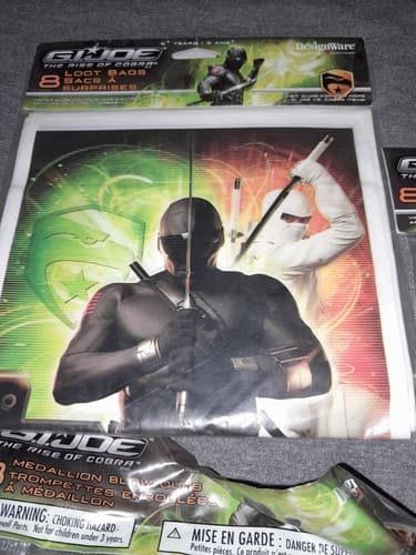 GI JOE Rise of 8 Blow-Outs 8 Loot Bags 8 Masks Birthday Party Supply 3 In Set - Thumbnail 3