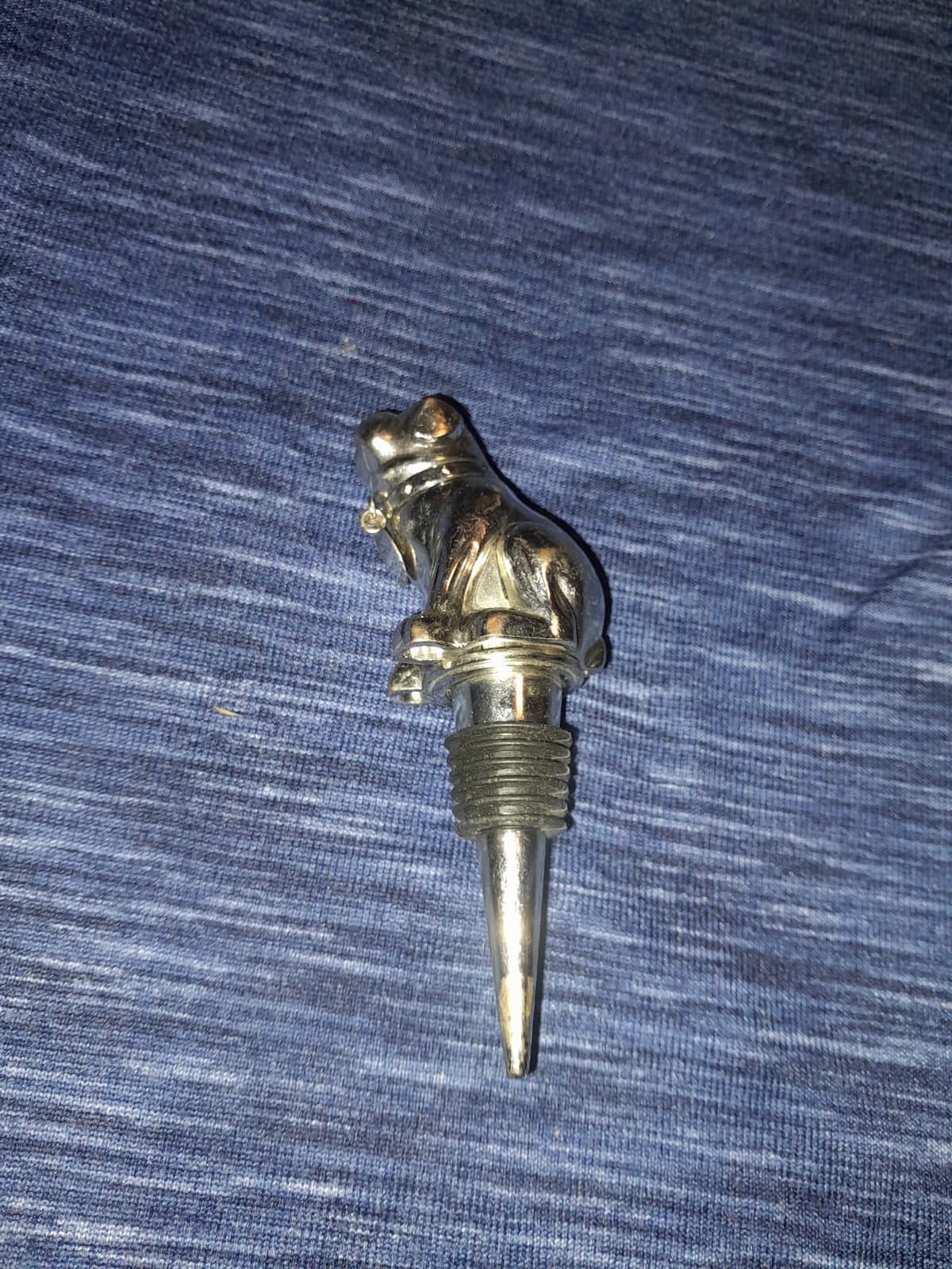 Stainless Steel Rubber BULLDOG Wine Stopper w/ Dog Tag from Pottery Barn - Thumbnail 7
