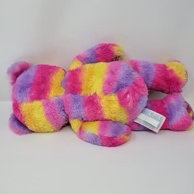 BUILD A BEAR Rainbow Stripe Teddy Bear 2019 17in Multicolor Plush - Thumbnail 5