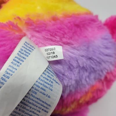 BUILD A BEAR Rainbow Stripe Teddy Bear 2019 17in Multicolor Plush - Thumbnail 6