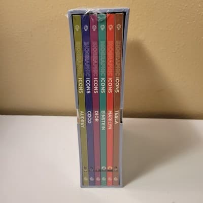 Biographic Icons 6-Book Box Set Audrey Coco Dior Einstein Marilyn Tesla Sealed - Thumbnail 3
