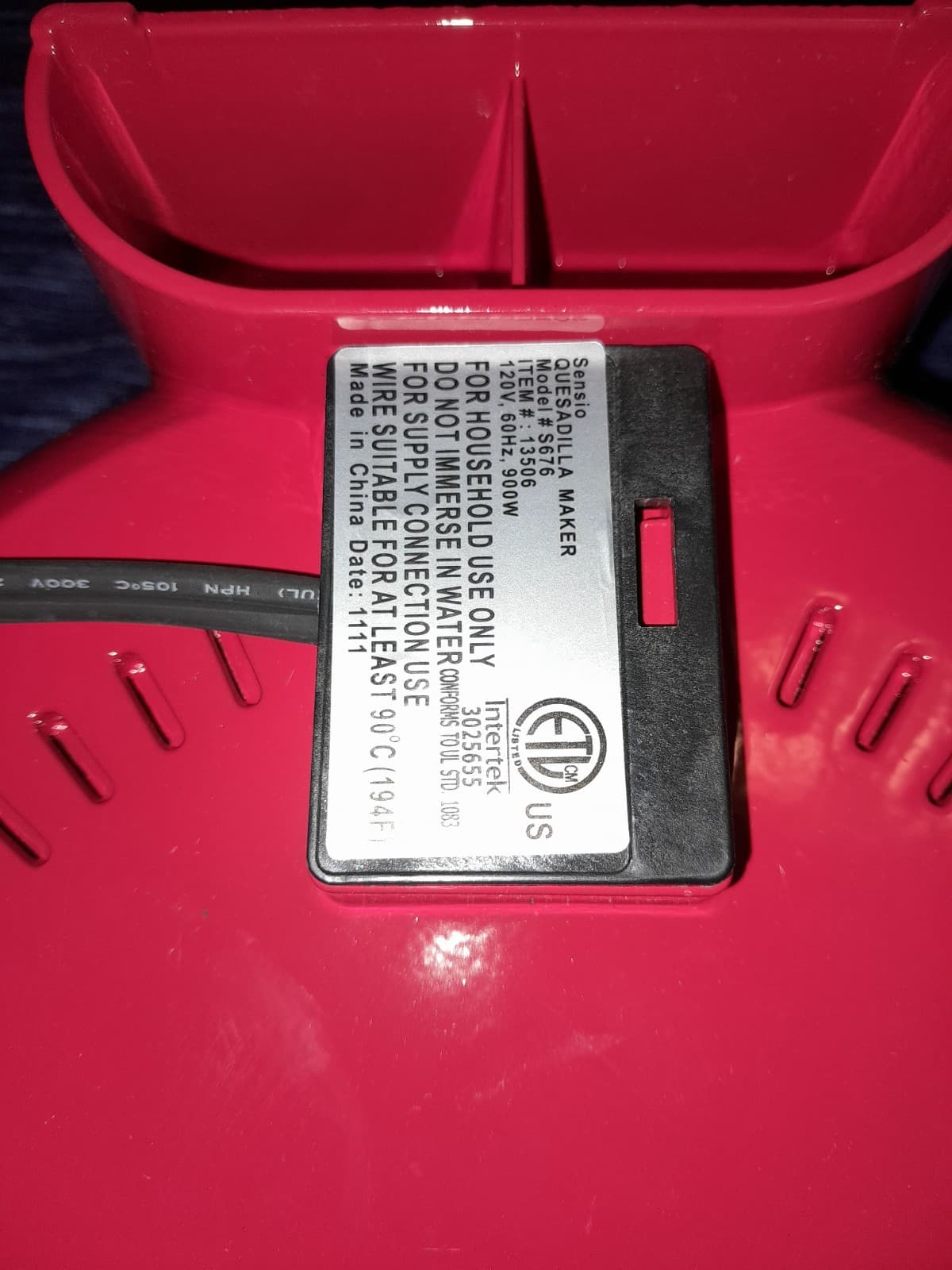 Bella 6 Wedge Electric Quesadilla Maker Red Chili Pepper Latch Birria Tacos S676 - Thumbnail 7