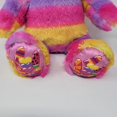 BUILD A BEAR Rainbow Stripe Teddy Bear 2019 17in Multicolor Plush - Thumbnail 3