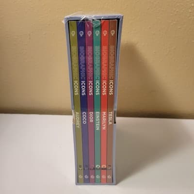 Biographic Icons 6-Book Box Set Audrey Coco Dior Einstein Marilyn Tesla Sealed - Thumbnail 4