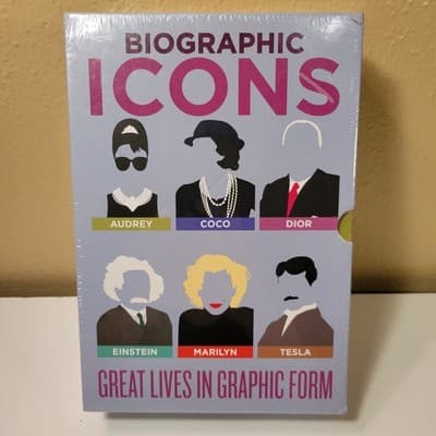 Biographic Icons 6-Book Box Set Audrey Coco Dior Einstein Marilyn Tesla Sealed - Thumbnail 2