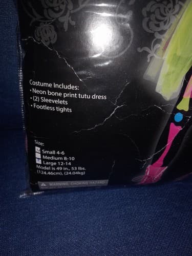 Girls Funky Punky Bones Costume Size Small 4 - 6 Tutu Dress - Thumbnail 2