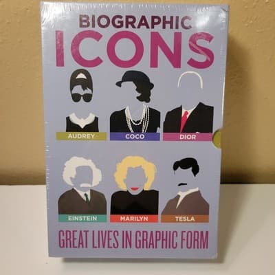 Biographic Icons 6-Book Box Set Audrey Coco Dior Einstein Marilyn Tesla Sealed - Image 1