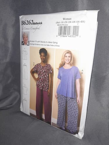 Butterick B6262 Connie Crawford Loungewear Womens Xx1, 1X, 2X, 3X, 4X, 5X, 6X UC - Thumbnail 2