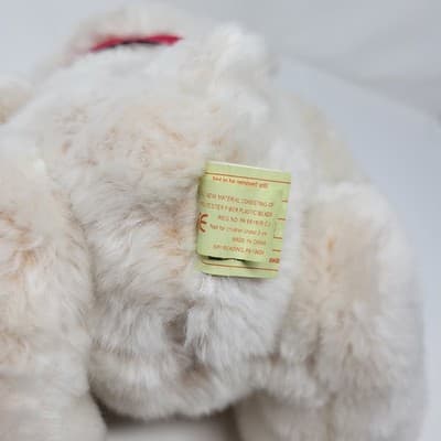 GODIVA Teddy Bear Plush 2005 Cream Red Ribbon 10in Sitting Stuffed Animal RARE - Thumbnail 9