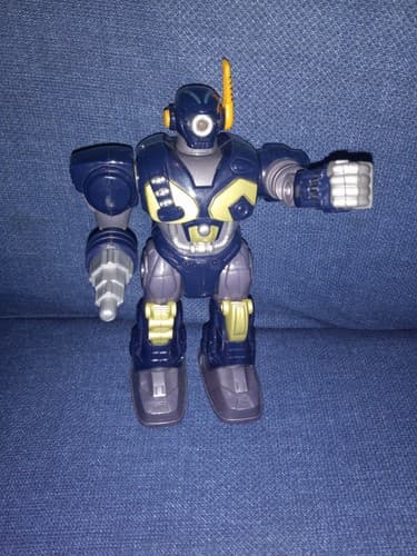 Super Fighter Hap-P-Kid Happy Kid Toy Action Blue & Gold Robot. - Thumbnail 2