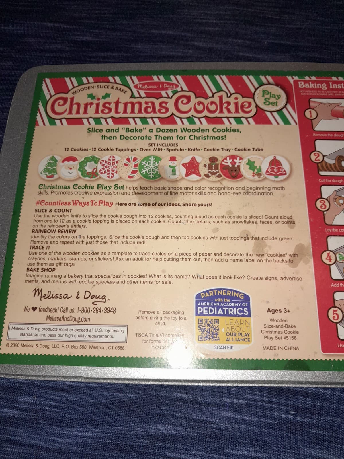 Melissa & Doug Slice and Bake Christmas Cookies Wooden Play Set Tray 8.5" X11" - Thumbnail 4