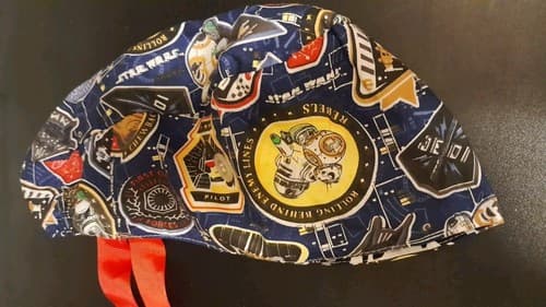 Surgical Adjustable Scrub Cap Doctor Nurse Kitchen Cotton Sweatband Star Wars - Thumbnail 2