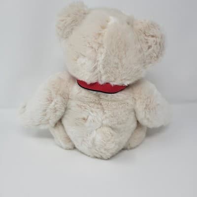 GODIVA Teddy Bear Plush 2005 Cream Red Ribbon 10in Sitting Stuffed Animal RARE - Thumbnail 7
