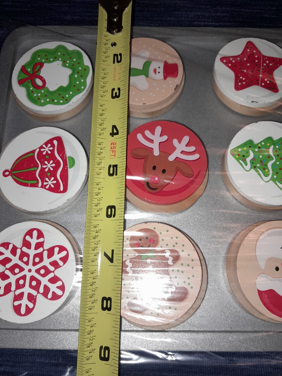 Melissa & Doug Slice and Bake Christmas Cookies Wooden Play Set Tray 8.5" X11" - Thumbnail 5