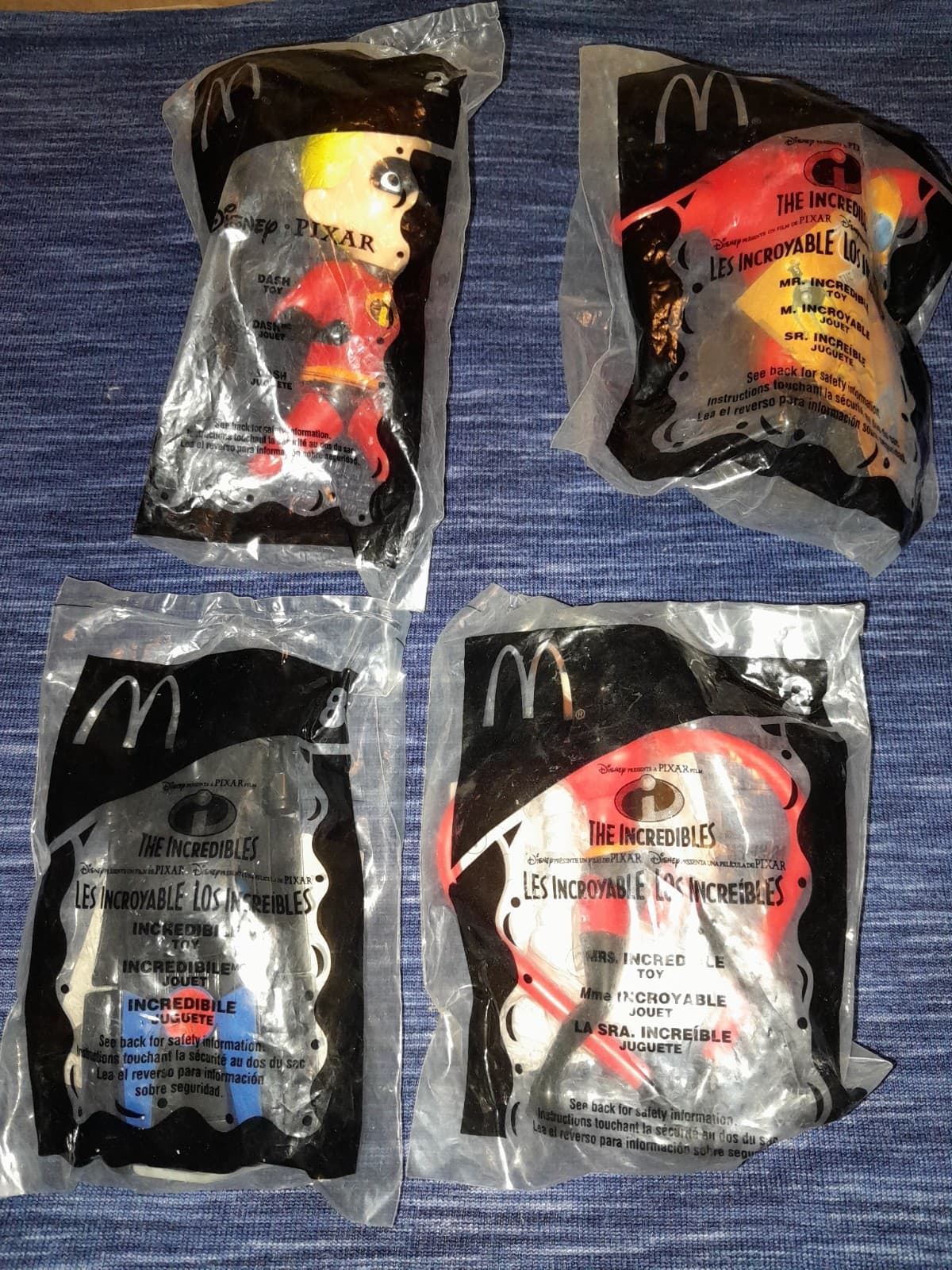 Disney Pixar The Incredibles 2004 Happy Meal Toys Set Of 4 Helen Bob Dash & Car - Image 1