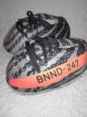 Banned Goods BNND 247 Sneaker Style Slippers Gray Orange Size 6 to 12 Rare - Thumbnail 2