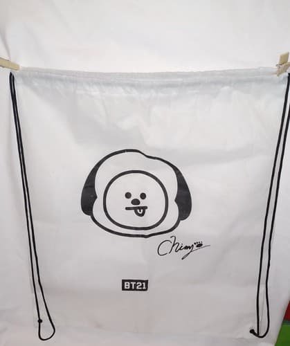 Chimy BT21 Plush Pillow Dust Bag Only BTS Rare Extra Large Drawstring Backpack - Image 1