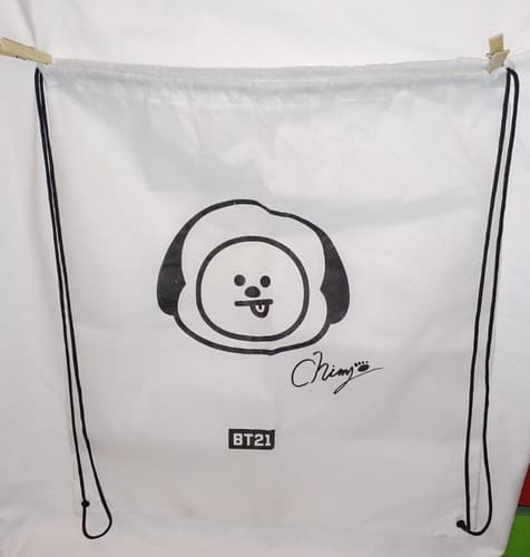 Chimy BT21 Plush Pillow Dust Bag Only BTS Rare Extra Large Drawstring Backpack - Thumbnail 4