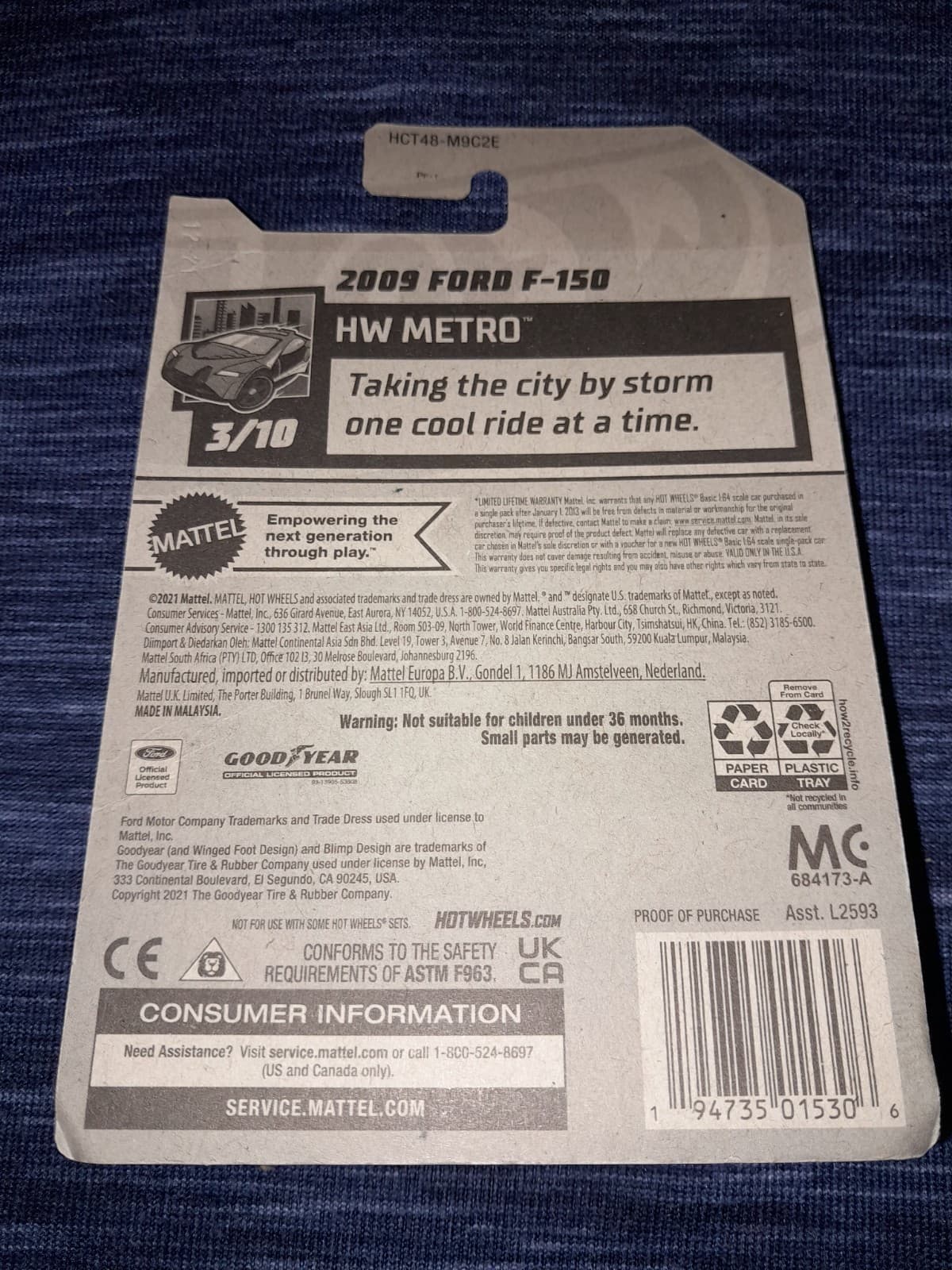 HOT WHEELS 2009 '09 FORD F-150 PICKUP TRUCK HW METRO 3/10 GOODYEAR 29/250 - Thumbnail 4