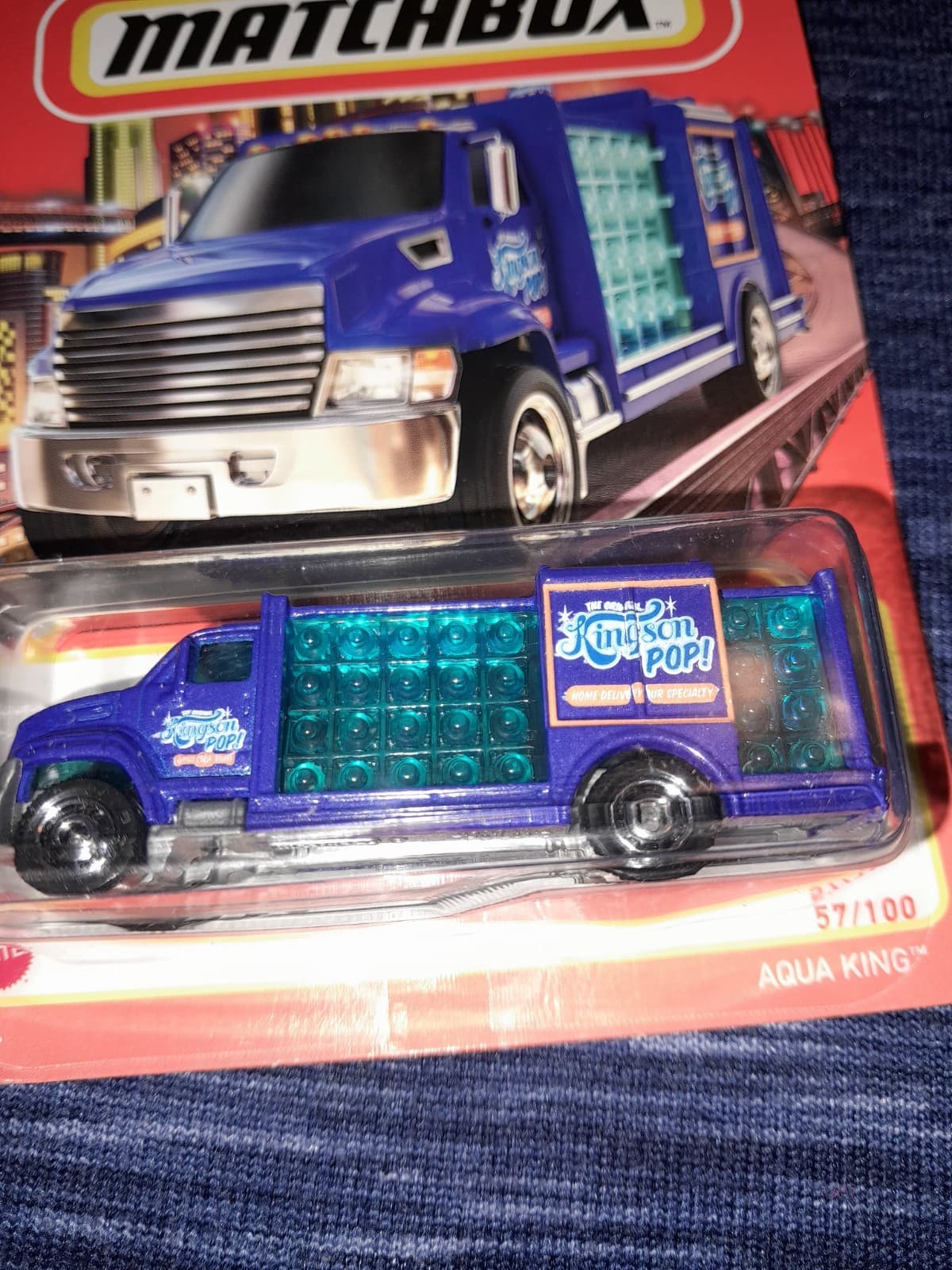 2023 Matchbox #57 MBX Metro Aqua King Water Bottle Truck - Thumbnail 3