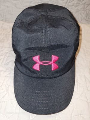 Under Armour UA Women’s Black Pink Logo Renegade Lightweight Running Hat OSFM - Image 1