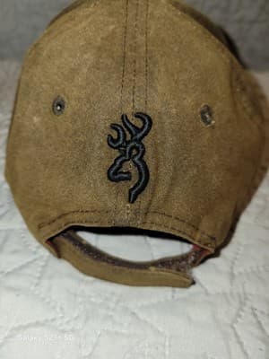 Browning Liberty Wax Cap USA American Flag 3D Buckman Distressed Brown & Red - Thumbnail 6