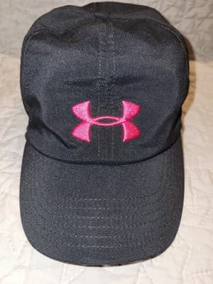 Under Armour UA Women’s Black Pink Logo Renegade Lightweight Running Hat OSFM - Thumbnail 2