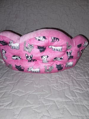 Justice Pet Shop Pink Plush Toy Bed Cat Dog Print Small Bed 10"x8" - Thumbnail 3