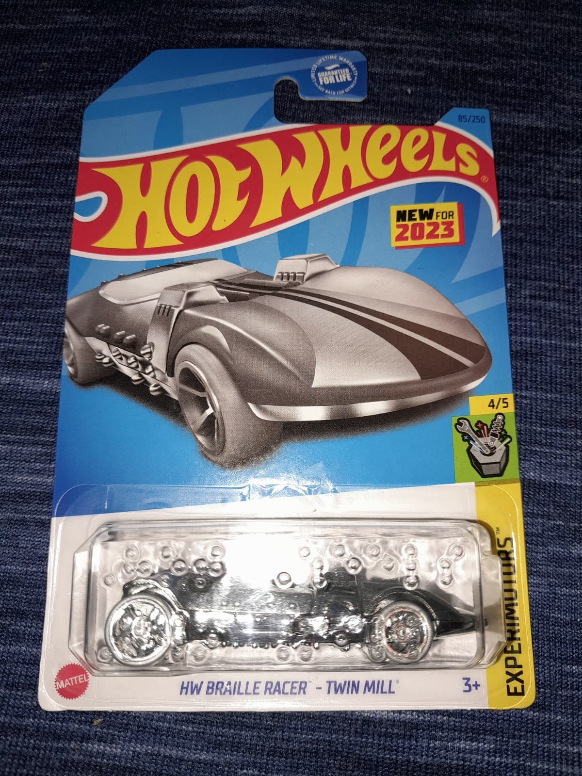 2023 Hot Wheels HW Braille Racer Twin Mill 4/5 Experimotors 85/250 Silver - Thumbnail 2
