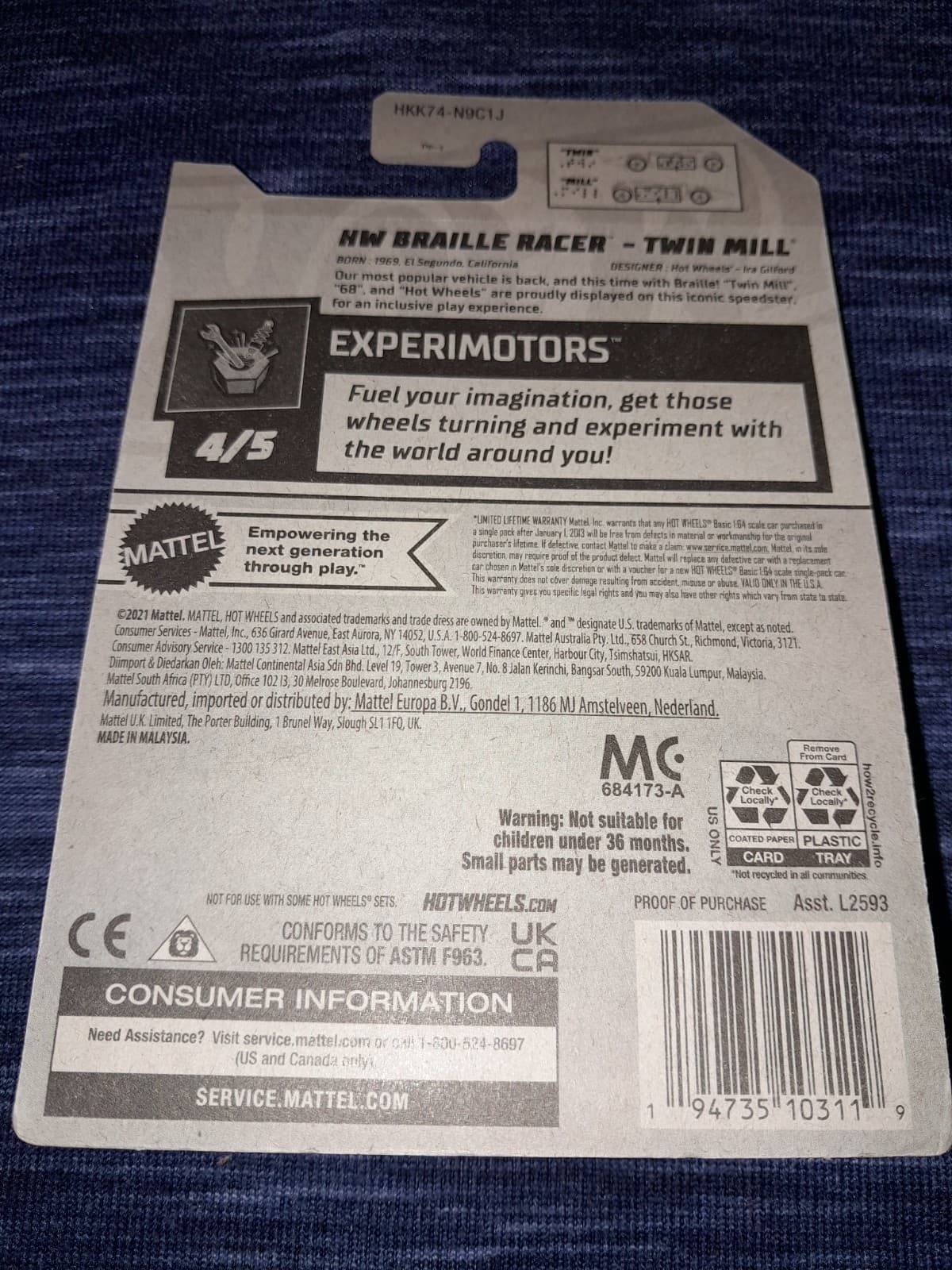 2023 Hot Wheels HW Braille Racer Twin Mill 4/5 Experimotors 85/250 Silver - Thumbnail 4