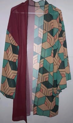 DEMON SLAYER GIYU TOMIOKA HASHIRA HAORI KIMONO LARGE COSPLAY - Image 1