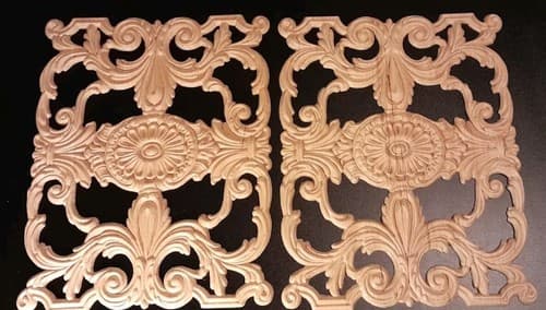 Acanthus Leaf Panels Furniture Applique Architectural Onlay 10 1/4" W X 13 1/4" - Image 1