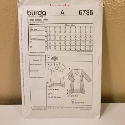 Burda Style 6786 Plus Size Tunic Top Sewing Pattern Easy Flowy Boho US 18–34 - Thumbnail 3