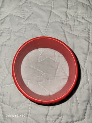 Vtg Faux Red Cinnabar Wide Carved Asian Themed Bangle Bracelet 1 1/4" - Thumbnail 4