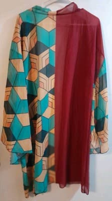 DEMON SLAYER GIYU TOMIOKA HASHIRA HAORI KIMONO LARGE COSPLAY - Thumbnail 5