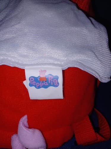 Peppa Pig Pink & Red Plush Backpack Stuffed Toy Animal with Zipper Pocket 3D - Thumbnail 12