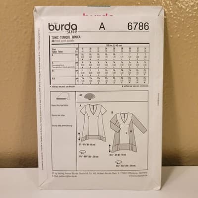 Burda Style 6786 Plus Size Tunic Top Sewing Pattern Easy Flowy Boho US 18–34 - Thumbnail 4